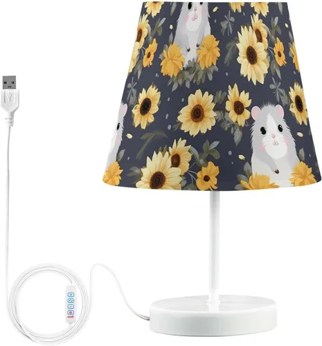 Vista 10 de ODAWA Desk Lamp Dimmable Vintage Seashell Blue Bedroom Lamps with USB Ports Table Lamps for Bedroom