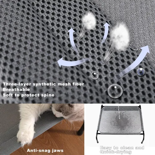 Vista 4 de CZPET Cama para mascotas, cama para gatos, tamaño mediano, cojín de doble cara disponible en todas las estaciones, extraíble, plegable, de alta