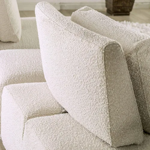 Vista 14 de Furniture of America Tatiana Modern Boucle - Sofá modular de 2 plazas con respaldo ajustable para sala de estar, oficina, combinación libre Boucle