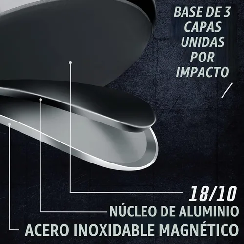 Vista 9 de Ciwete Juego de ollas y sartenes de acero inoxidable de tres capas, 11 piezas y 2 cuartos de galón con tapa