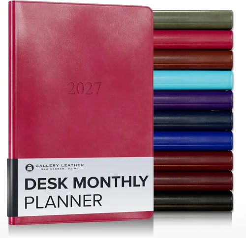 Vista 57 de Gallery Leather Agenda mensual grande 2026-2027 Acadia Navy