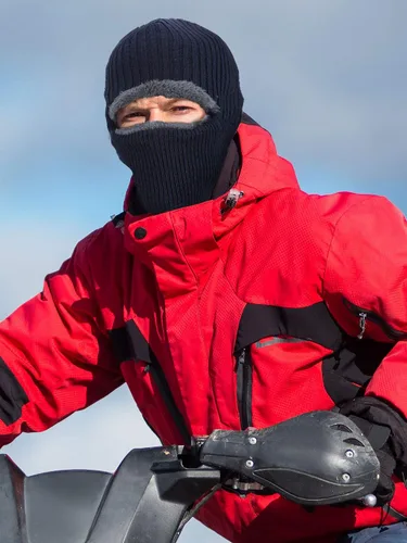 Vista 6 de 2 máscaras faciales de invierno para esquí, pasamontañas de punto cálido para hombres y mujeres, forro polar resistente al viento para deportes al