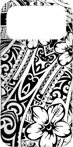 Vista 22 de iPhone 16 lindo tatuaje polinesio hawaiano tribal samoano patrón caso