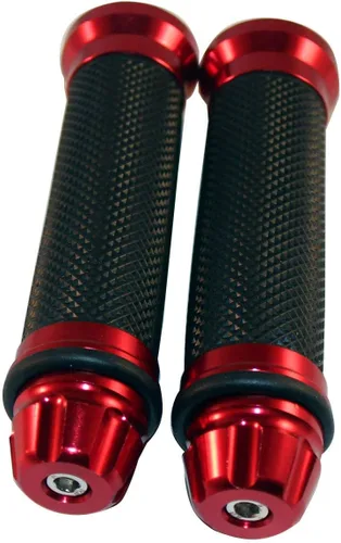 Vista 3 de Puños de gel para manillar negro con tapas de extremo CNC rojas compatibles para Ducati 899 Panigale 2015