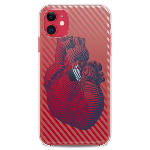 Vista 5 de Funda de TPU compatible con Apple iPhone 12 Mini 2020 Release 5.4 pulgadas, contraportada anatomía diseño de corazón, lindo estampado de órgano