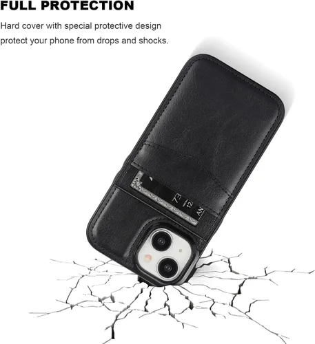 Vista 72 de KIHUWEY - Funda tipo cartera compatible con iPhone 15 con soporte para tarjetas de crédito, cierre magnético, soporte de cuero premium, cubierta