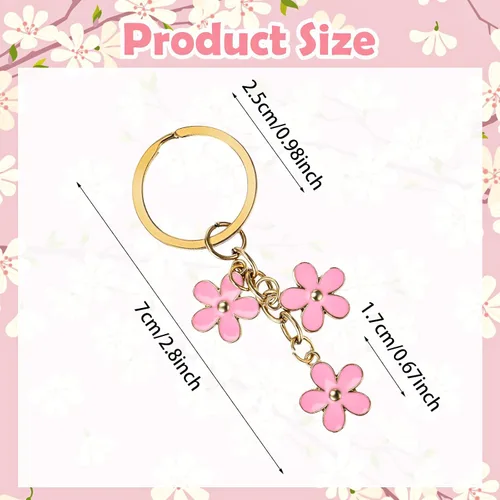 Vista 5 de 2 llaveros de flores para mujer, llavero colgante de llavero para decoración para niñas, el mejor regalo