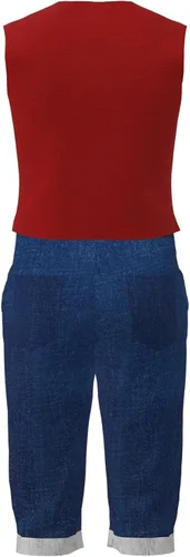 Vista 3 de ONEPIECE - Disfraz de Luffy para niños con sombrero de paja para niños, mono D, Halloween, cosplay, para fiesta, cumpleaños, regalo de 3 a 14 años