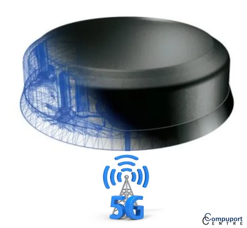 Vista 4 de CompuPort - Antena de disco omnidireccional 5G LTE MIMO con conectores macho SMA de doble diversidad con cables de 15 pies para módems inalámbricos