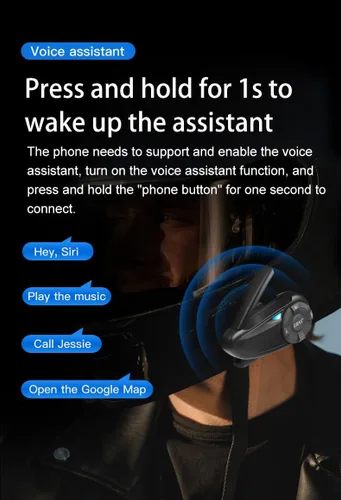 Vista 8 de Auriculares de intercomunicación Bluetooth para casco de motocicleta Q7 7 Riders Group 750mAh IP65 impermeable/CVC reducción de ruido/conectable