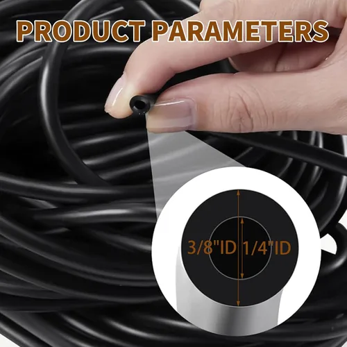 Vista 2 de Tubo de Goma de Látex Natural 1/4" (6mm) DI x 3/8" (9mm) DE Tubo Quirúrgico Bandas de Tirachinas Manguera de Fitness Tubo (Negro 10 Pies 50 Pies)