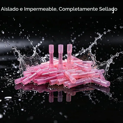 Vista 4 de 1000 conectores a tope termorretráctiles de 22-16 AWG, empalme de cable crimpado aislado eléctrico impermeable para marinos, cables, cableado