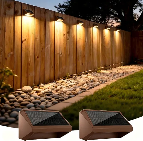 Vista 18 de Luces solares para valla al aire libre, paquete de 12 luces RGB Blanco