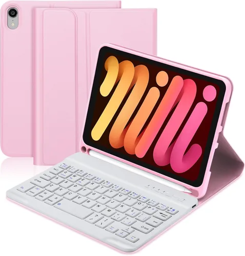 Vista 23 de Funda con teclado para iPad mini, teclado Bluetooth inalámbrico desmontable delgado con folio inteligente para Apple iPad mini 5 2019/iPad Mini 1 2