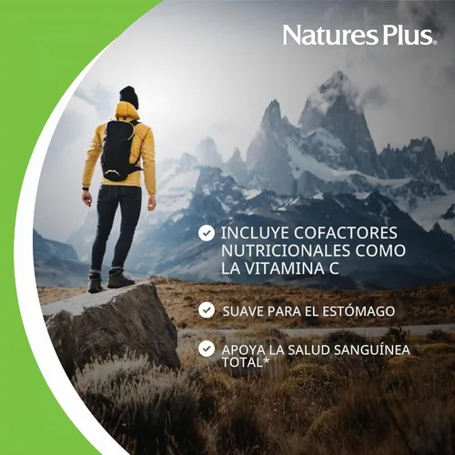 Vista 4 de NaturesPlus Hema-Plex Iron - 60 masticables de bayas mixtas - 85 mg de hierro elemental - Salud total de la sangre - con vitamina C y bioflavonoides