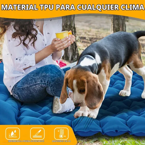 Vista 6 de Colchoneta para dormir, almohadilla de dormir compacta para acampar con almohada bomba de pie integrada, colchoneta inflable para viajes