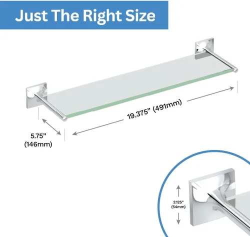 Vista 3 de Gatco 5586 Waterline - Estante de cristal, cromado