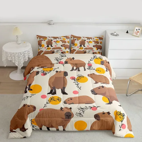 Vista 15 de jejeloiu Juego de edredón educativo para niños, tamaño matrimonial, juego de ropa de cama con números del alfabeto ABC para niños y niñas pequeños