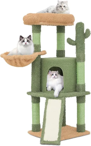 Vista 15 de Colección Athena - Pequeño Árbol para Gatos con Torre y Rascador, Árbol para Gatos Moderno y Bonito de 32 Pulgadas con Confortable Nido, Bola