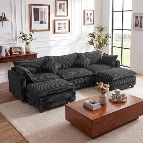 Vista 31 de Vesgantti 74" Cloud Couch for Living Room, 2 Seaters Deep Seat Sectional Modular Sofa, Double Cushion Corduroy Small Sofas Living Room Couches for