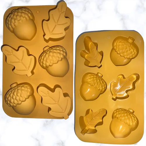 Vista 3 de CandyMolds - Moldes de silicona de Halloween, moldes de silicona de otoño, moldes de cosecha, moldes de chocolate para decoración de pasteles