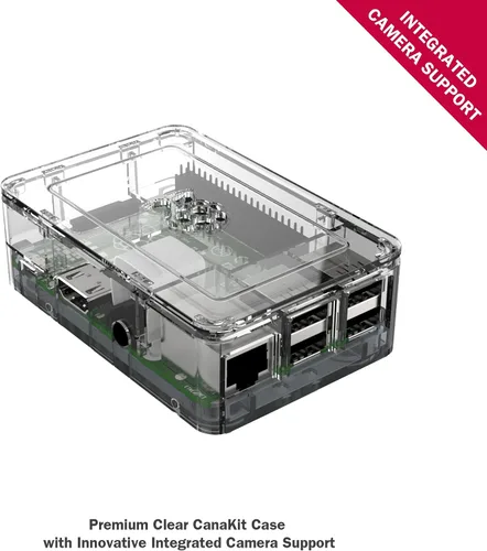 Vista 3 de CanaKit Raspberry Pi 3 B+ (B Plus) con estuche Premium transparente y fuente de alimentación de 2.5A
