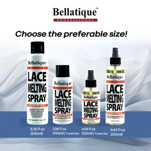 Vista 5 de Bellatique Spray de fusión de encaje (3.38 onzas), sujeción máxima. Bordes impecables, rápido y fácil, secado rápido, resistente a la humedad