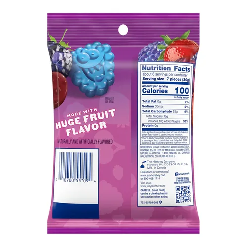 Vista 2 de JOLLY RANCHER Gummies Very Berry Dulces con Sabor a Fruta, Bolsa de 6.5 onzas