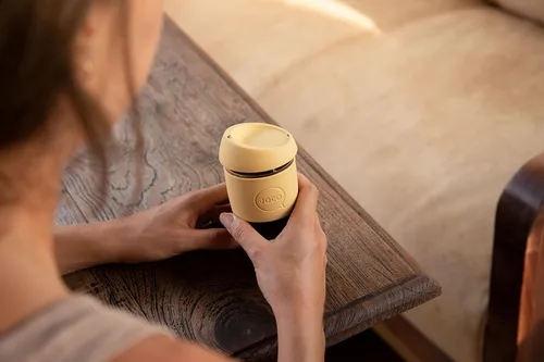 Vista 8 de JOCO Taza 4oz - Taza clásica reutilizable de vidrio de borosilicato eco-innovador - (Mood Indigo)
