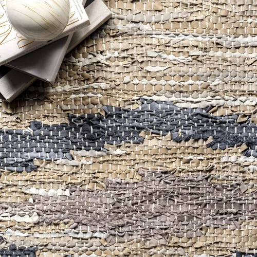 Vista 5 de nuLOOM Farren Alfombra de piel de diamante tejida a mano, 9x12, gris