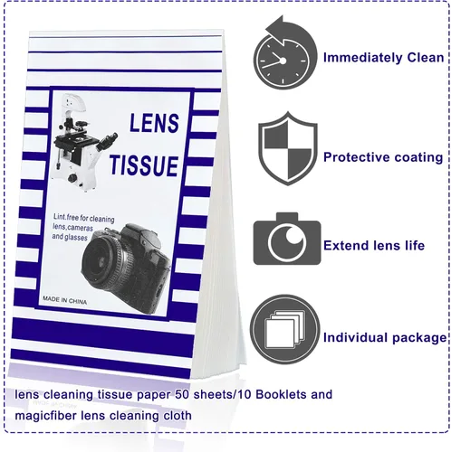 Vista 4 de 1000 piezas de papel de limpieza de lentes de tejido a granel para lentes de cámara, microscopios, pantallas de computadora, lupas, gafas, 20