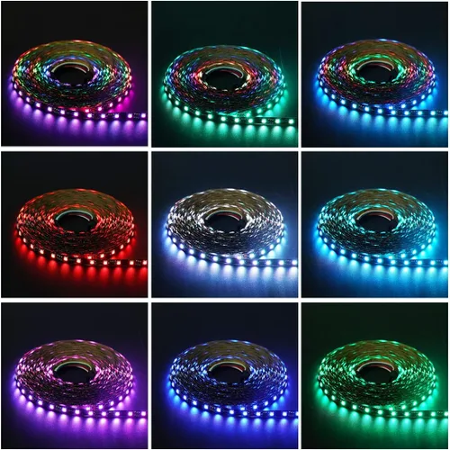 Vista 3 de BTF-LIGHTING WS2811 Tira de LED RGB direccionable DC24V 32FT 600LED Negro Pcb