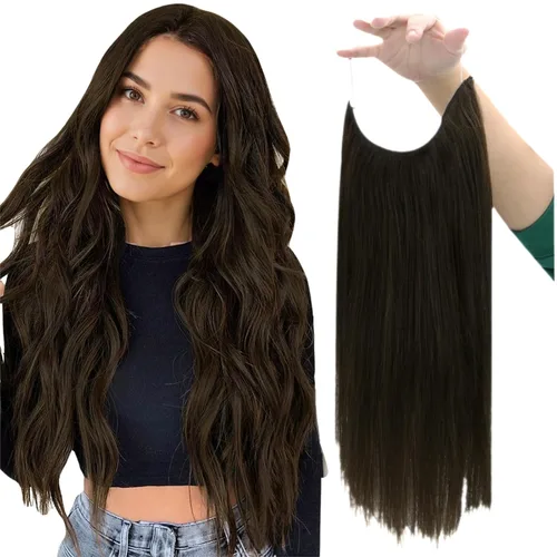 Vista 46 de Fshine - Extensiones de cabello con hilo invisible de 12 pulgadas, color rubio ceniza con reflejos de rubio decolorado, pieza de cabello humano real