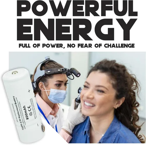 Vista 7 de Repuesto para batería Welch Allyn 72200, batería recargable de níquel cadmio de 3.5 V 800 mAh, compatible con manijas de alimentación 60835, 71000