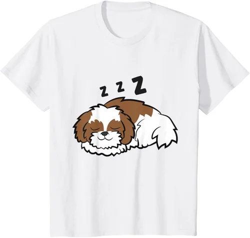 Vista 18 de Camiseta Tired Shih Tzu Dog Cute Sleeping Shih Tzu, Blanco