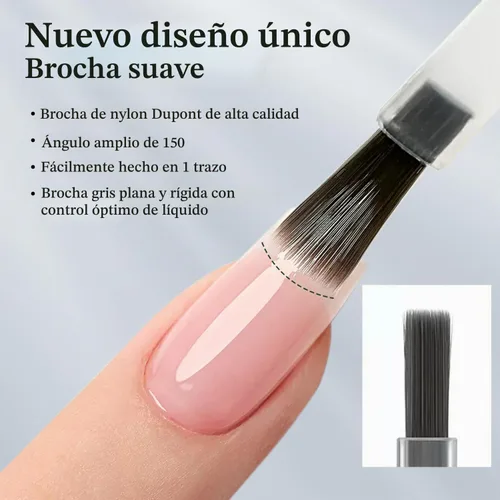 Vista 7 de Double Rhythm - Gel de construcción transparente para uñas, fortalecedor de uñas en una botella, estructura de extensión gruesa de esmalte de gel