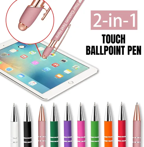 Vista 6 de STREADVE Bolígrafos personalizados personalizados con nombre grabado, logotipo, texto, bolígrafos de escritura suave, regalo personalizado para Negro