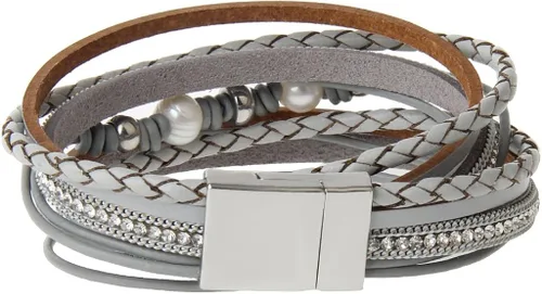 Vista 2 de COOLLA - Pulsera de moda para mujer con perlas tejidas con cierre magnético