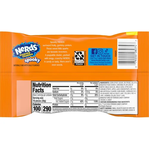 Vista 2 de Nerds Caramelos espeluznantes de Halloween, truco o trato, 3 onzas