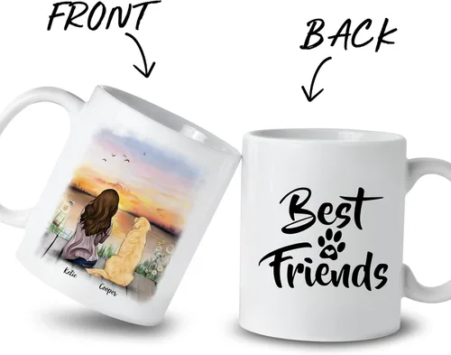 Vista 2 de Gossby Taza personalizada – Taza personalizada para perro, taza para mamá, taza para amantes de los perros, taza para mascotas, taza de café