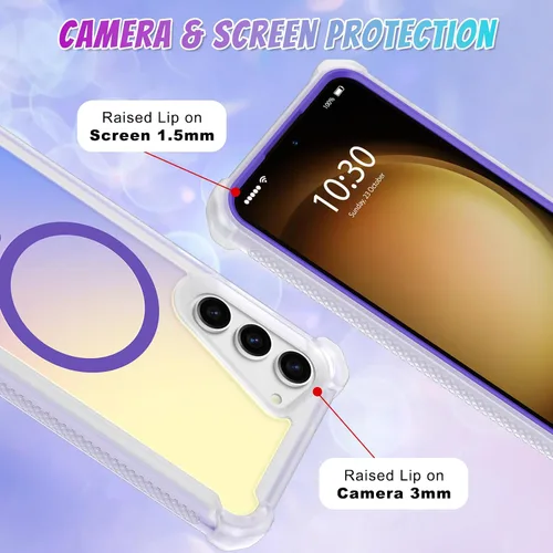 Vista 507 de Bonoma - Funda compatible con Samsung Galaxy S21 Plus, diseño de corazón con purpurina, color rosa Support for MagSafe, Plating Magnetic Case TPU