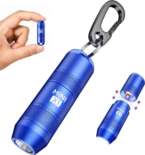 Vista 10 de EDC - Mini linternas LED de alto lúmenes, llavero de bolsillo, linterna de activación magnética, linterna pequeña recargable, batería de larga