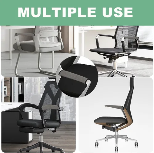 Vista 4 de Ntomtuex Juego de 2 fundas de lino para reposabrazos de silla de oficina, fundas ajustables para reposabrazos de silla de escritorio, fundas