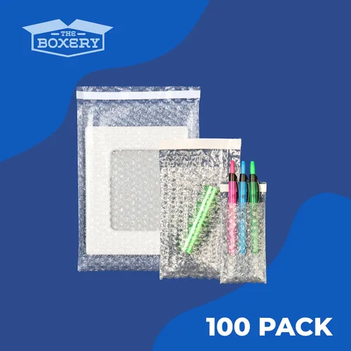 Vista 4 de 50 bolsas de burbujas autoadhesivas transparentes de 12 x 15.5 The Boxery