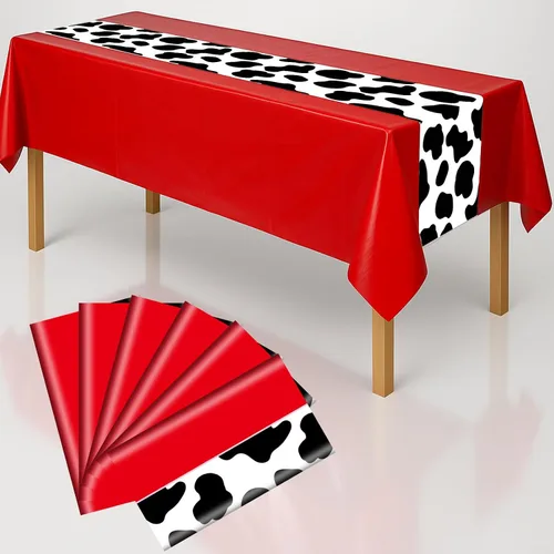 Vista 16 de Mantel rectangular de 3 piezas para decoración de fiestas de cumpleaños, mantel de plástico de 108 x 54 pulgadas, desechable, suministros