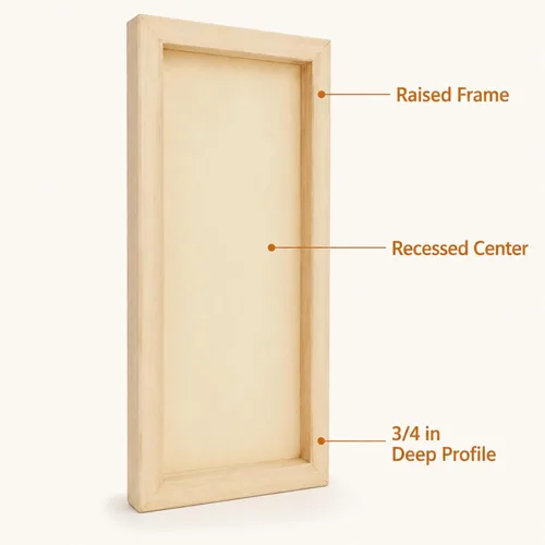 Vista 11 de APACALI Paquete de 8 tableros de lienzo de madera sin terminar para pintar, paneles rectangulares de madera acunados de aproximadamente 11.6 x 5.8