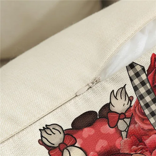 Vista 6 de Juego de 4 fundas de almohada para el día de San Valentín de 16 x 16 pulgadas, diseño de gnomos de corazón, decoración del día de San Valentín