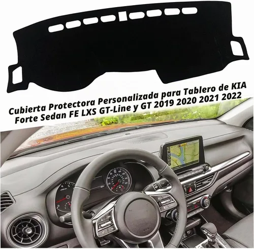 Vista 3 de Cubierta de alfombrilla de tablero para consola central interior personalizada compatible con Kia Forte Sedan FE LXS EX GT 2019, 2020, 2021, 2022