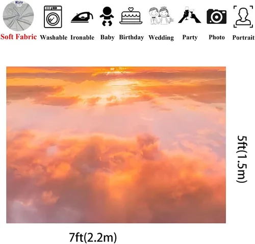 Vista 2 de Kate Telones de fondo de cielo de nube roja de ensueño de 7 x 5 pies para fotografía abstracta noche puesta de sol escena fondo de estudio