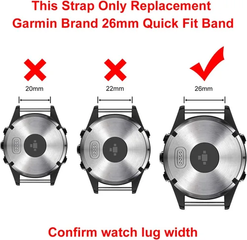 Vista 3 de LDFAS Fenix 8/7X/6X/5X Plus Band, 26mm Titanium Metal Quick Release Easy Fit Watch Strap with Double Button Clasp Compatible for Garmin Fenix 7X